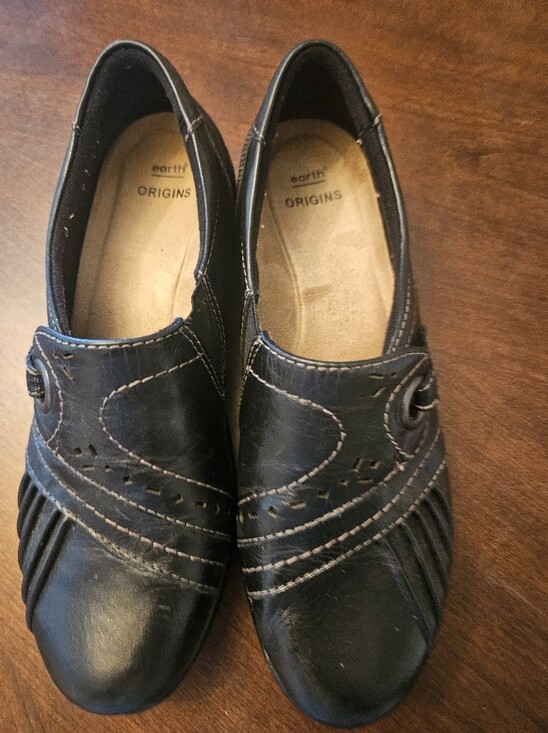 Earth Origins Shoes - Earth Origins Black Leather Slip-On Loafers for Women New Size 8M